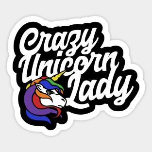 Crazy Unicorn Lady Sticker